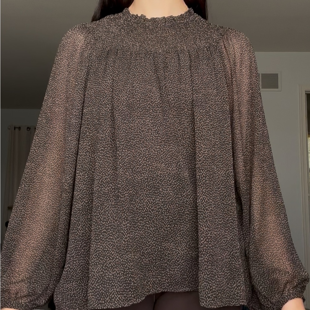 LOFT Black and Tan Women's Blouse